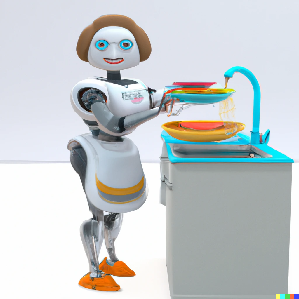 Robot washing dishes